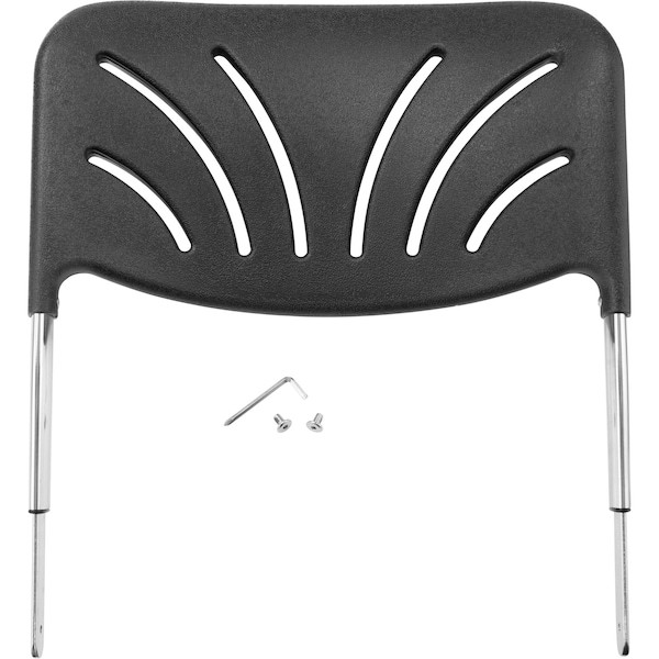 National Public Seating 6622B Square Stool With Backrest, Height 22"Black