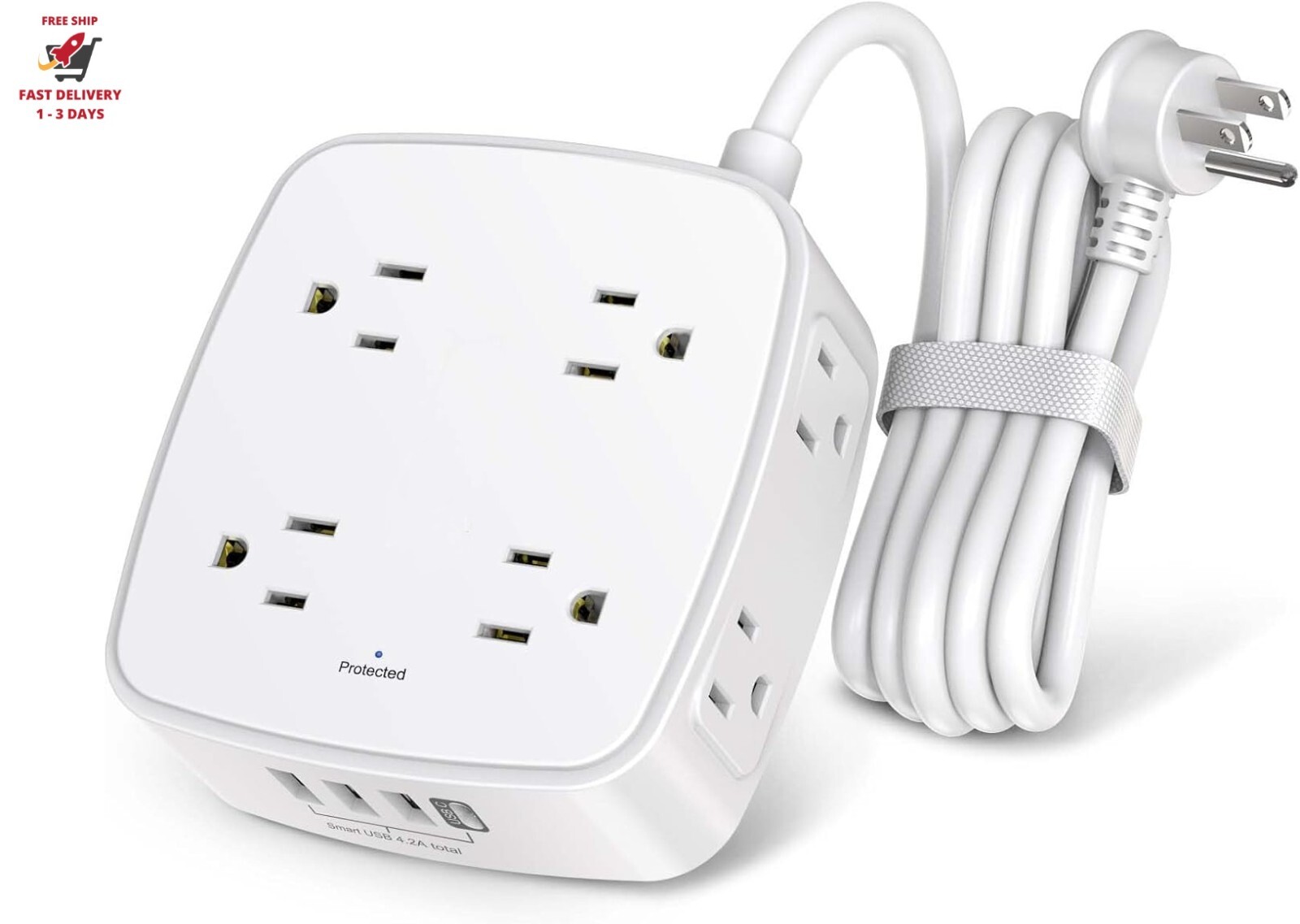 Regleta con protección contra sobretensiones