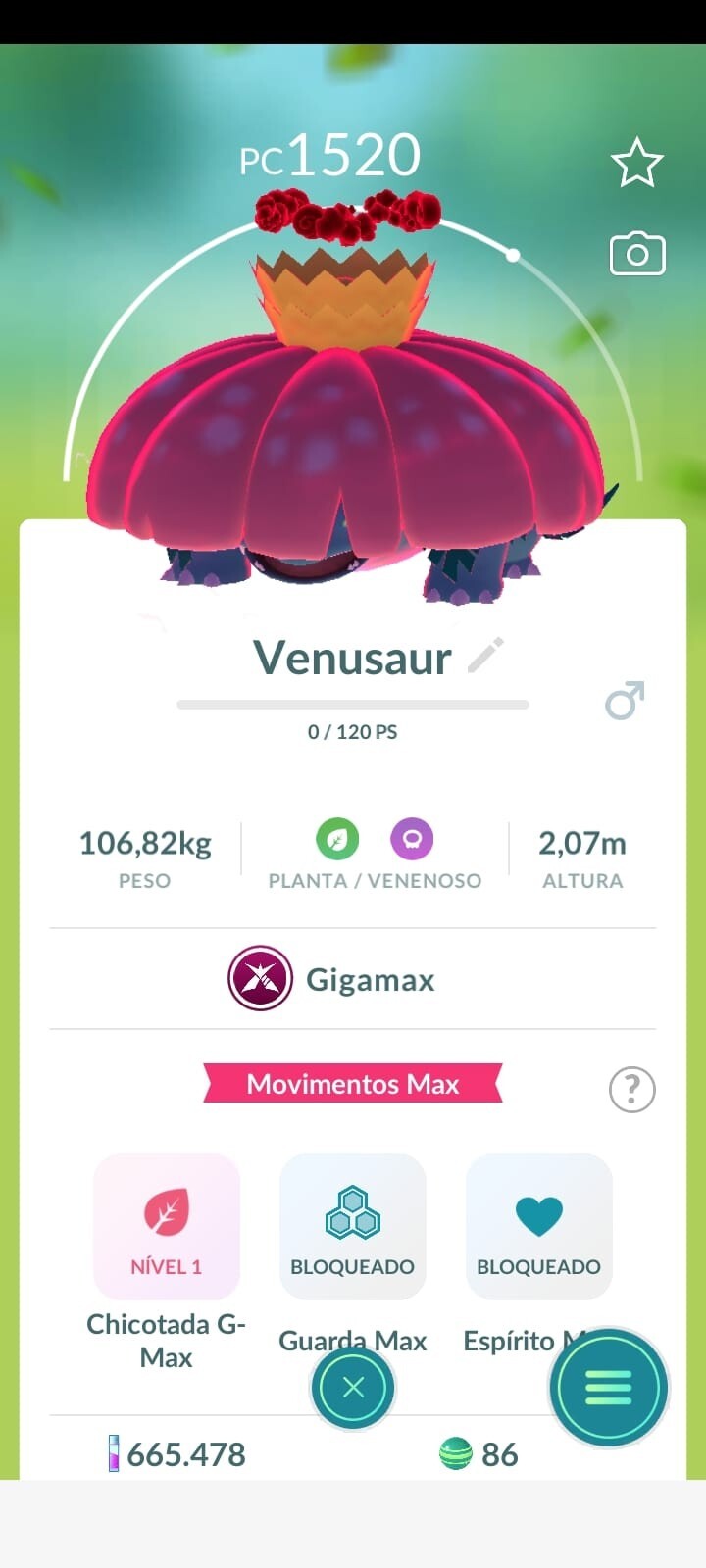 Venusaur Gigantamax - non shiny -  pokemon GO