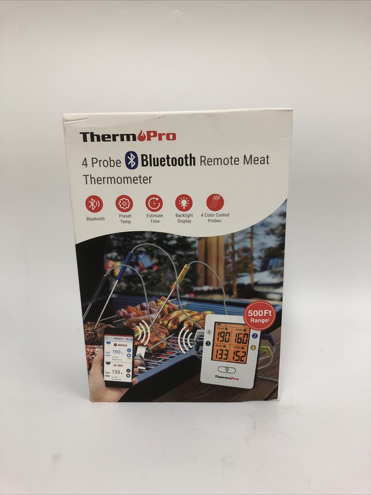 ThermoPro TP25 Wireless Bluetooth Meat Thermometer With 4 temperature Probes