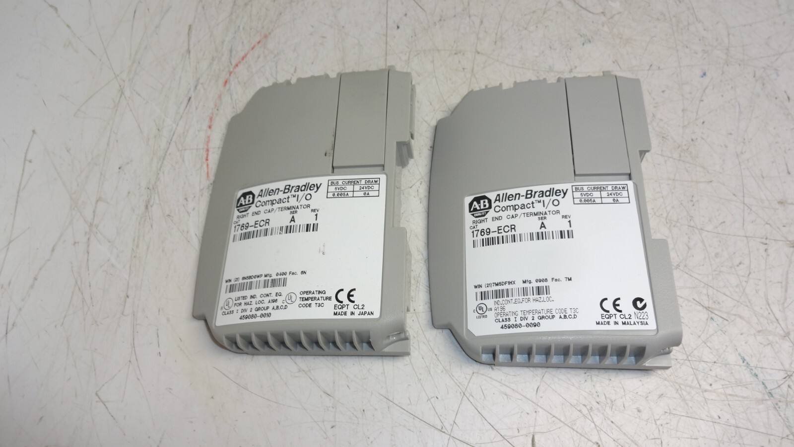 Lot of 2 Allen Bradley 1769-ECR CompactLogix Compact I/O End Cap Terminator