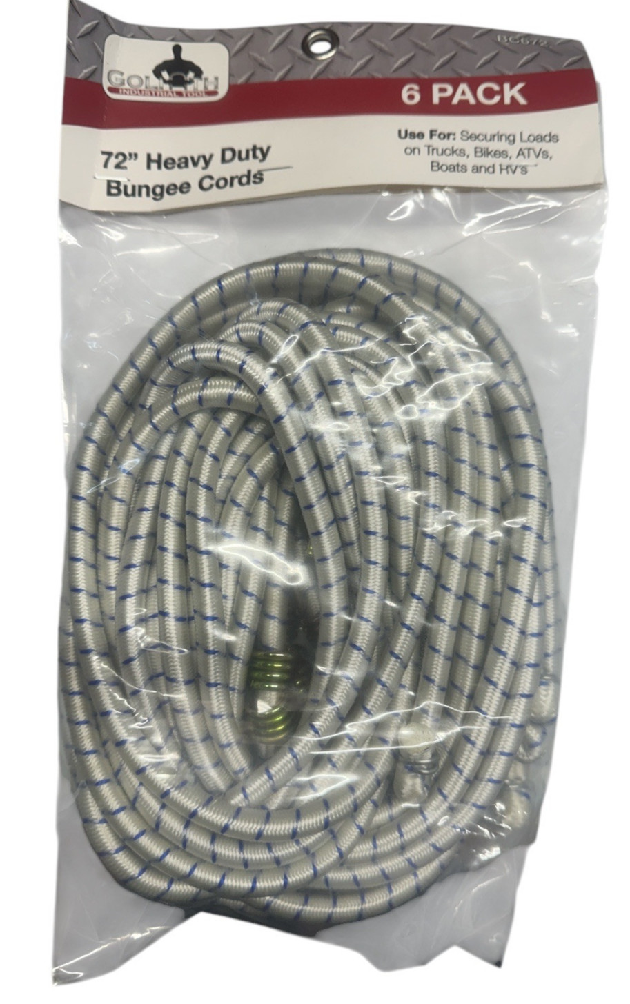 6pc Goliath Industrial Heavy Duty 72" Bungee Cord Tie Down Straps - BC672