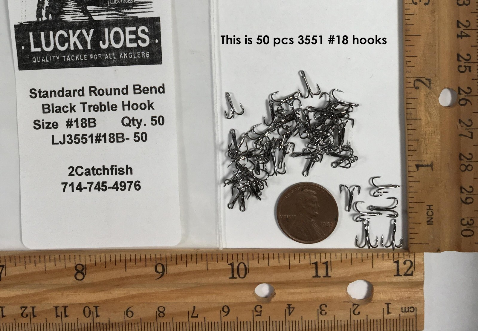 98 - 101 Black size #18 small standard round bend Treble Hooks Bait powerbait