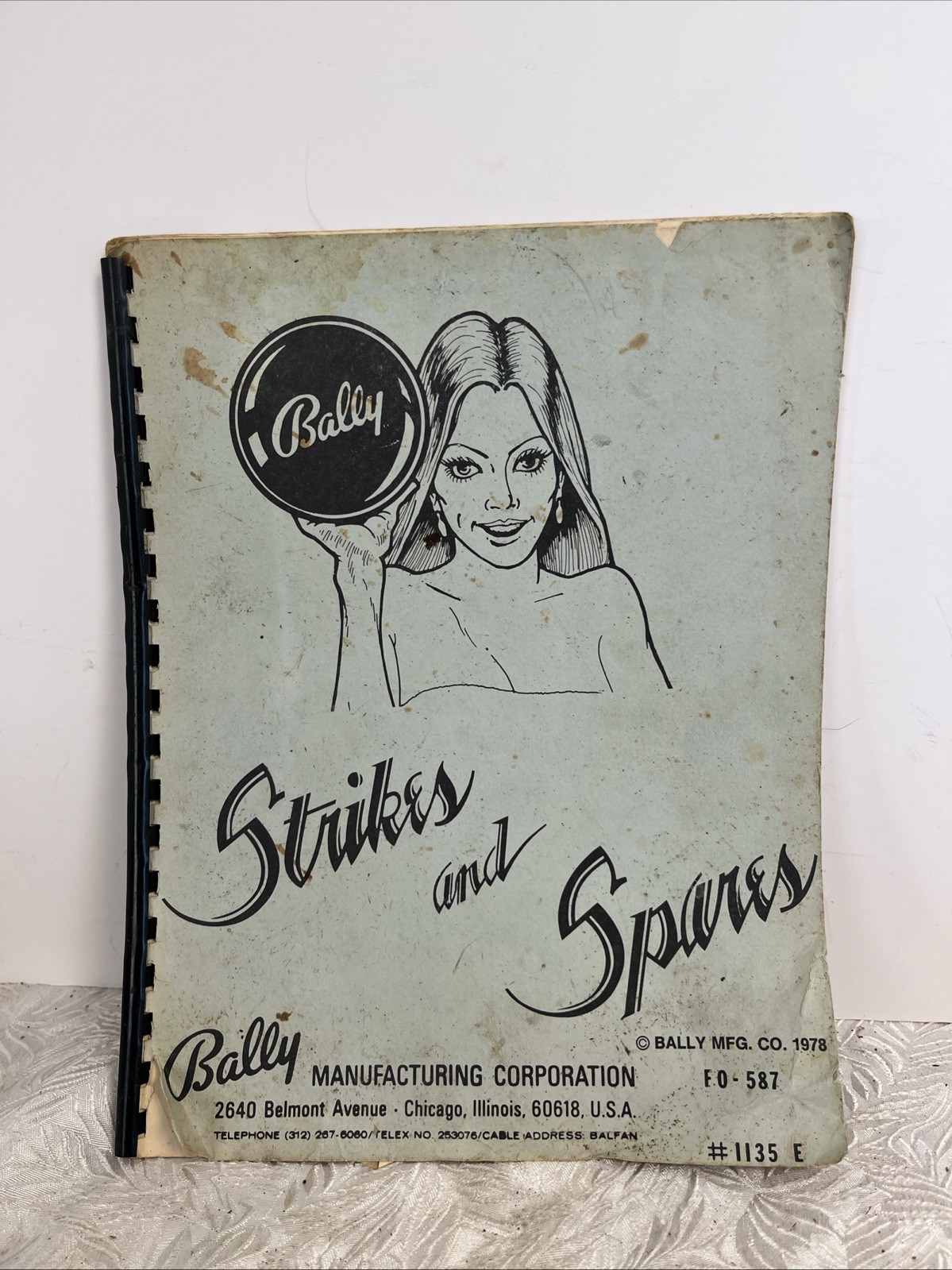 1978 BALLY STRIKES AND SPARES Pinball Manual, Troubleshoot Etc