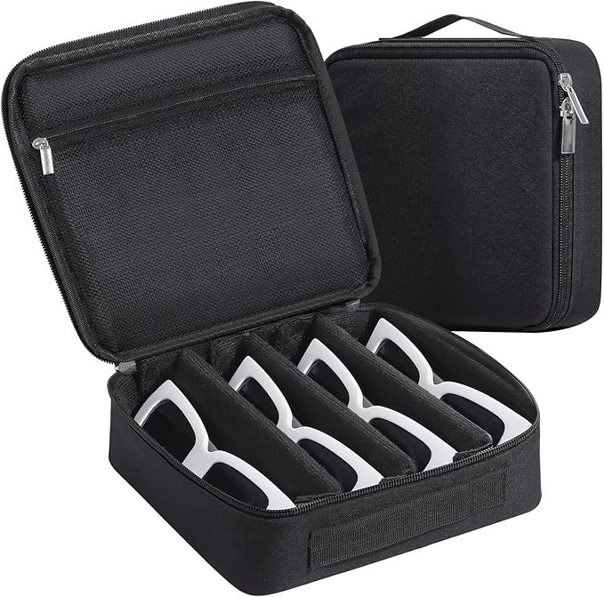 Sunglasses Organizer Case, Travel Glasses Case for Multiple Pairs, Adjustab