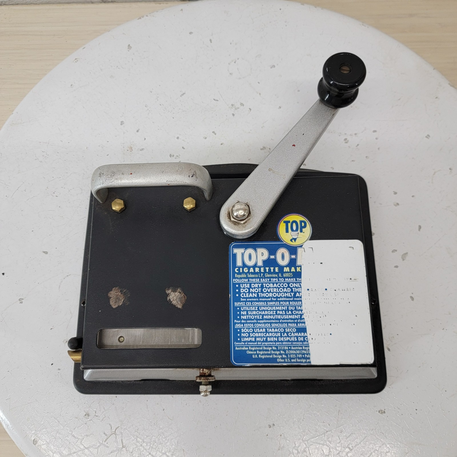 Top-O-Matic Cigarette Rolling Machine Manual Tobacco Injector Maker Tested Works