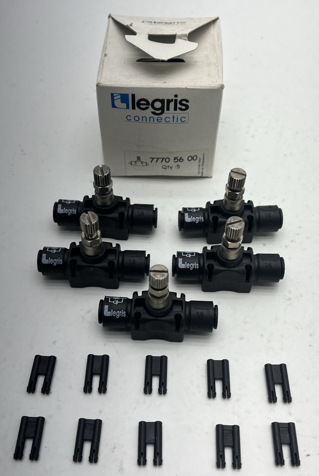 legris connectic 7770 56 00 flow control valve 1/4 Qty 5 Ea