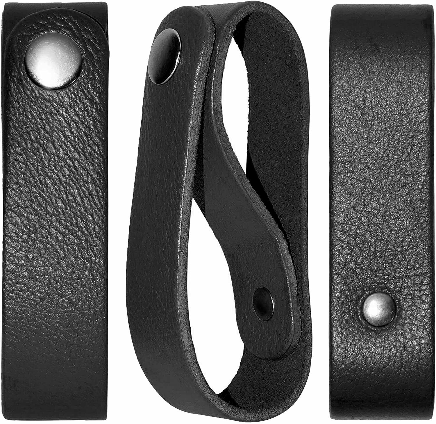 Genuine Leather Black Whip Holster, Handmade Bull Whip Holder for Horse Riding