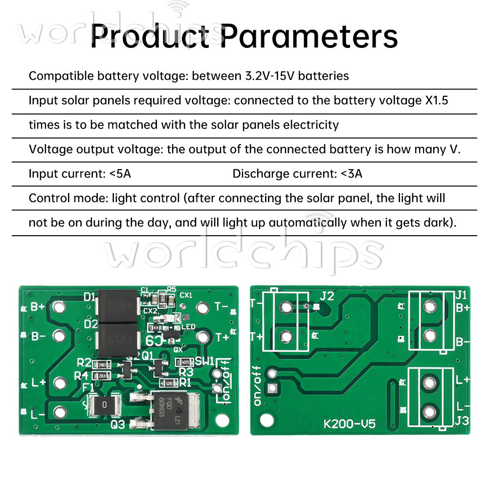 10X 3.2V-15V Solar Light Circuit Control Board Solar Light Controller PCBA Board