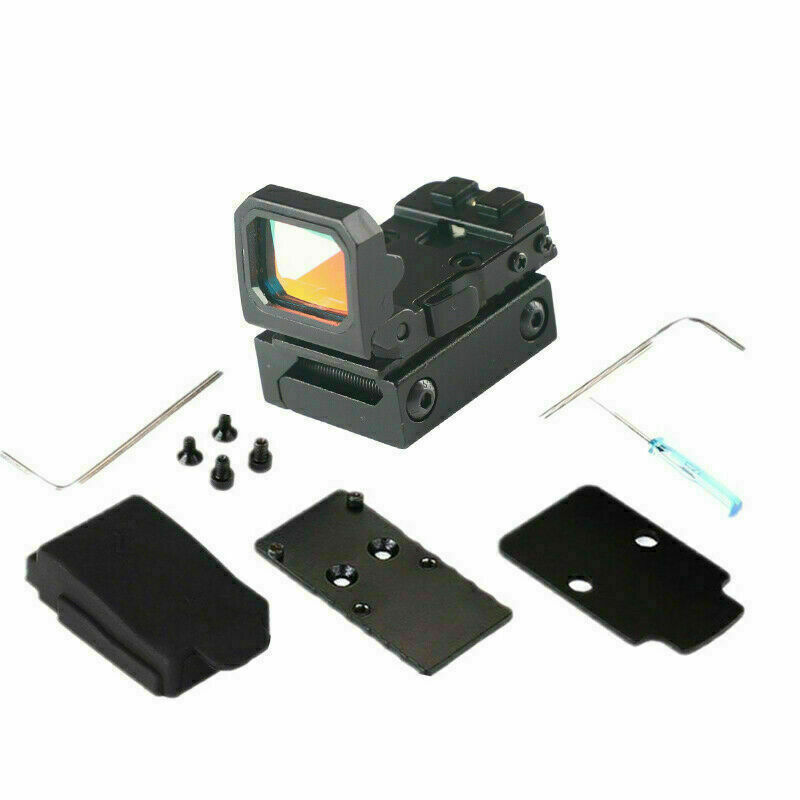 Tactical Mini Folding Flip Up Red Dot Reflex Sight RMR Scope Mount Holographic