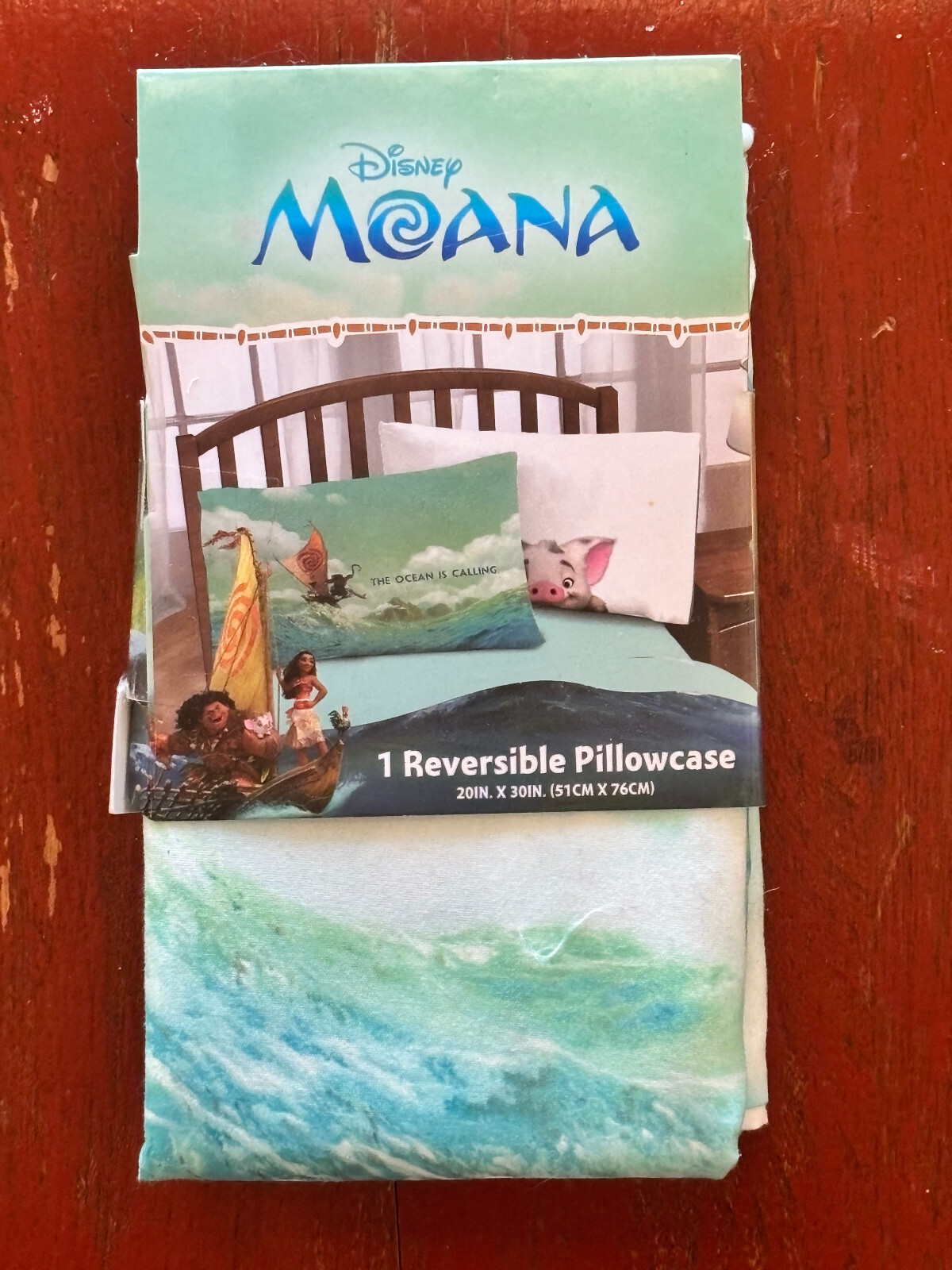 Disney Moana One Standard Size Reversible Pillowcase  (The Ocean is Calling)