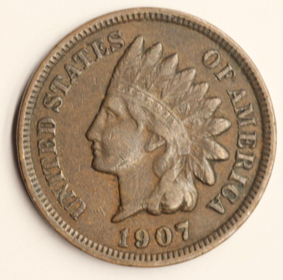 1907  Indian Head Penny - Beautiful XF Coin -  Full Liberty #2152