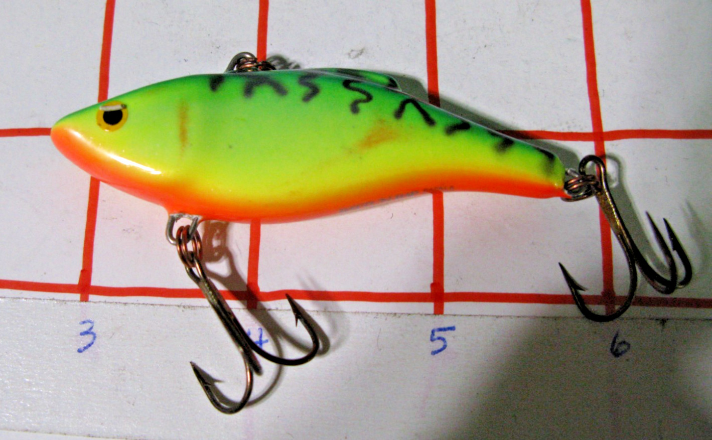 Vintage "Rattl'n Rap'" Lipless Crankbait, Tiger, 2", .5oz.  -VGUC