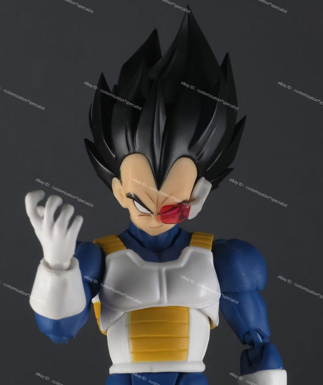 DDG-04 custom 1/12 shf 24000 vegeta 2.0 Black Hair Head Sculpture kit No Figure