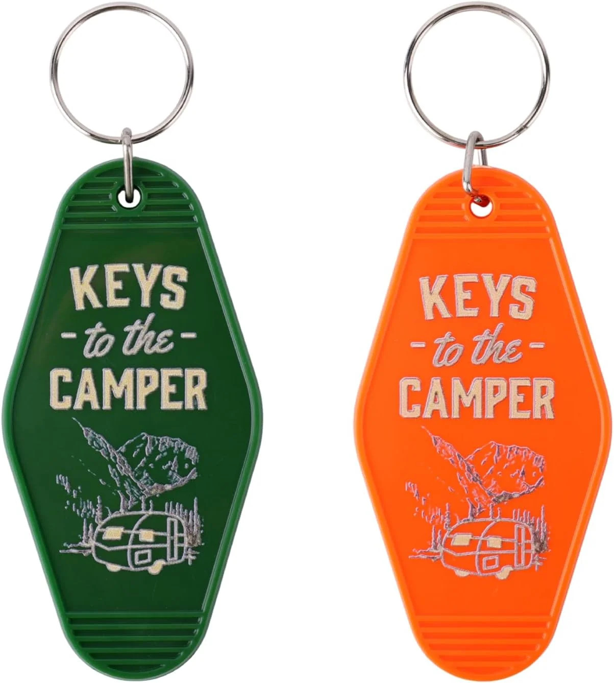 2pcs Camping Keychain, Plastic Camper Keychain Holder RV Accessories for Men & W