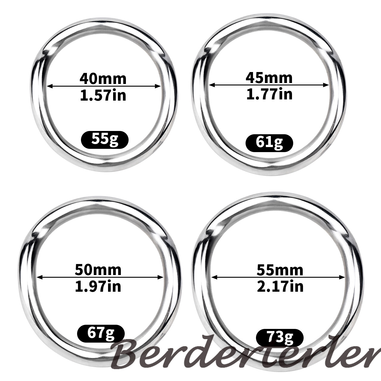 Chrome Golden Metal Rings Delay Ejaculation Curved Rings for Men Ball Stretcher