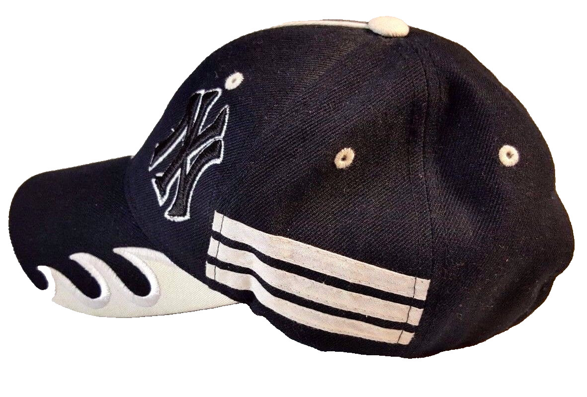 NY Black And White Baseball Embroidered Adjustable Hat