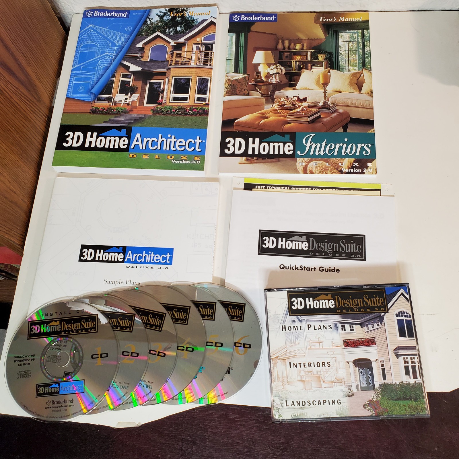 3D Home Design SUITE Deluxe 3.0, 6-Disc PC CD-ROM Software Home Plans BRODERBUND