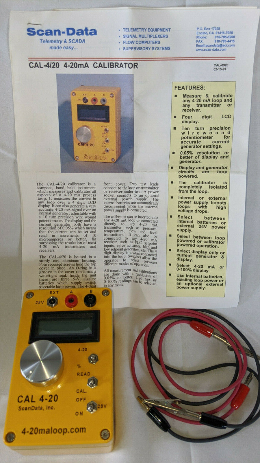Scan-Data 4-20mA Calibrator