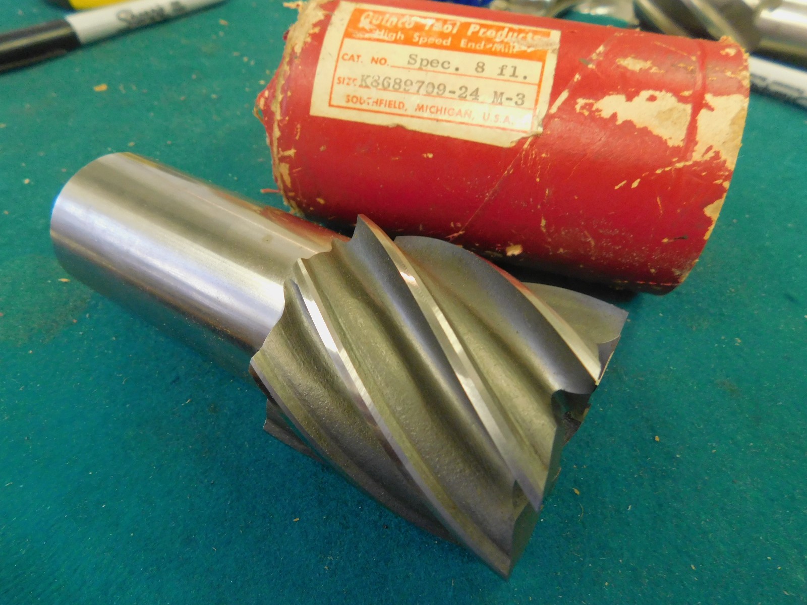 Quinco 2.0" x 2.0" LOC HSS Co 8 Flute End Mill 1.5" Shank