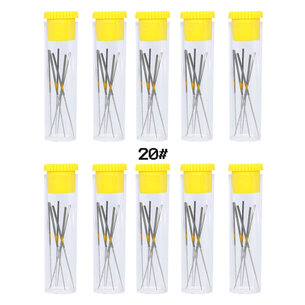 6 PCS NiTi Endodontic U-Files Size 20# by Woodpecker, for Root Canal Treatment