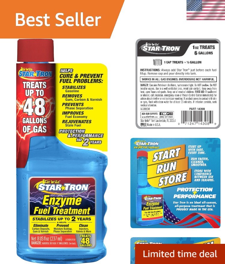 Star Tron Enzyme Fuel Stabilizer - 1 oz Treats 6 Gallons - Maximize Performance