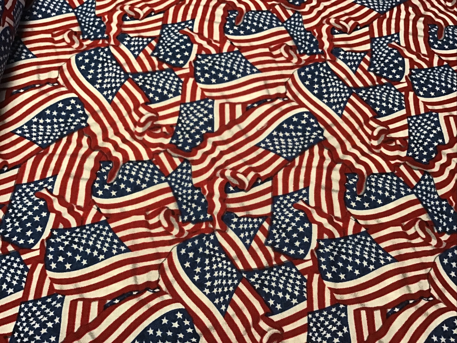 Fabric American Flags 2042, sold by the yard