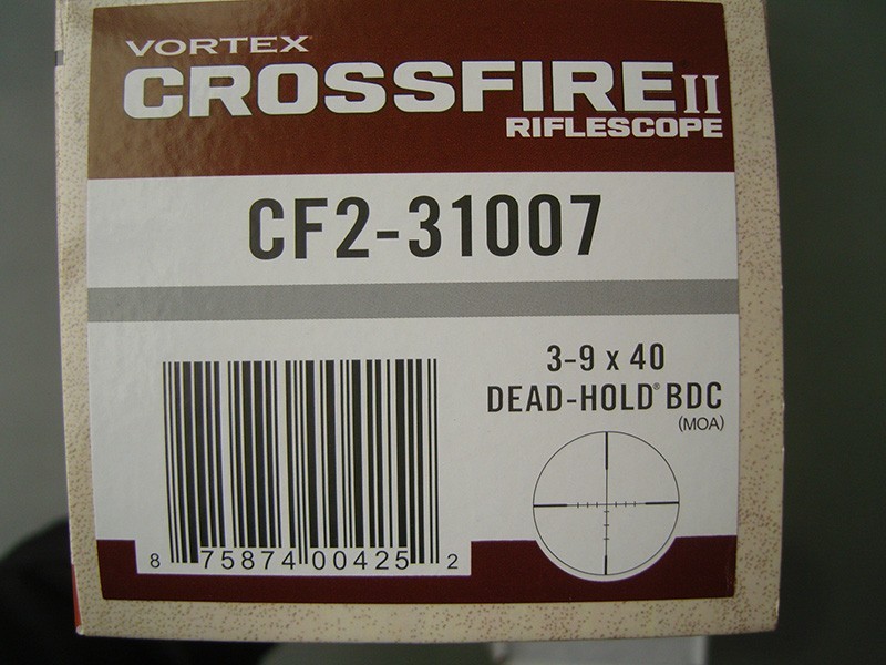 Vortex Crossfire II 3-9x40 Scope Dead-Hold BDC MOA Reticle CF2-31007