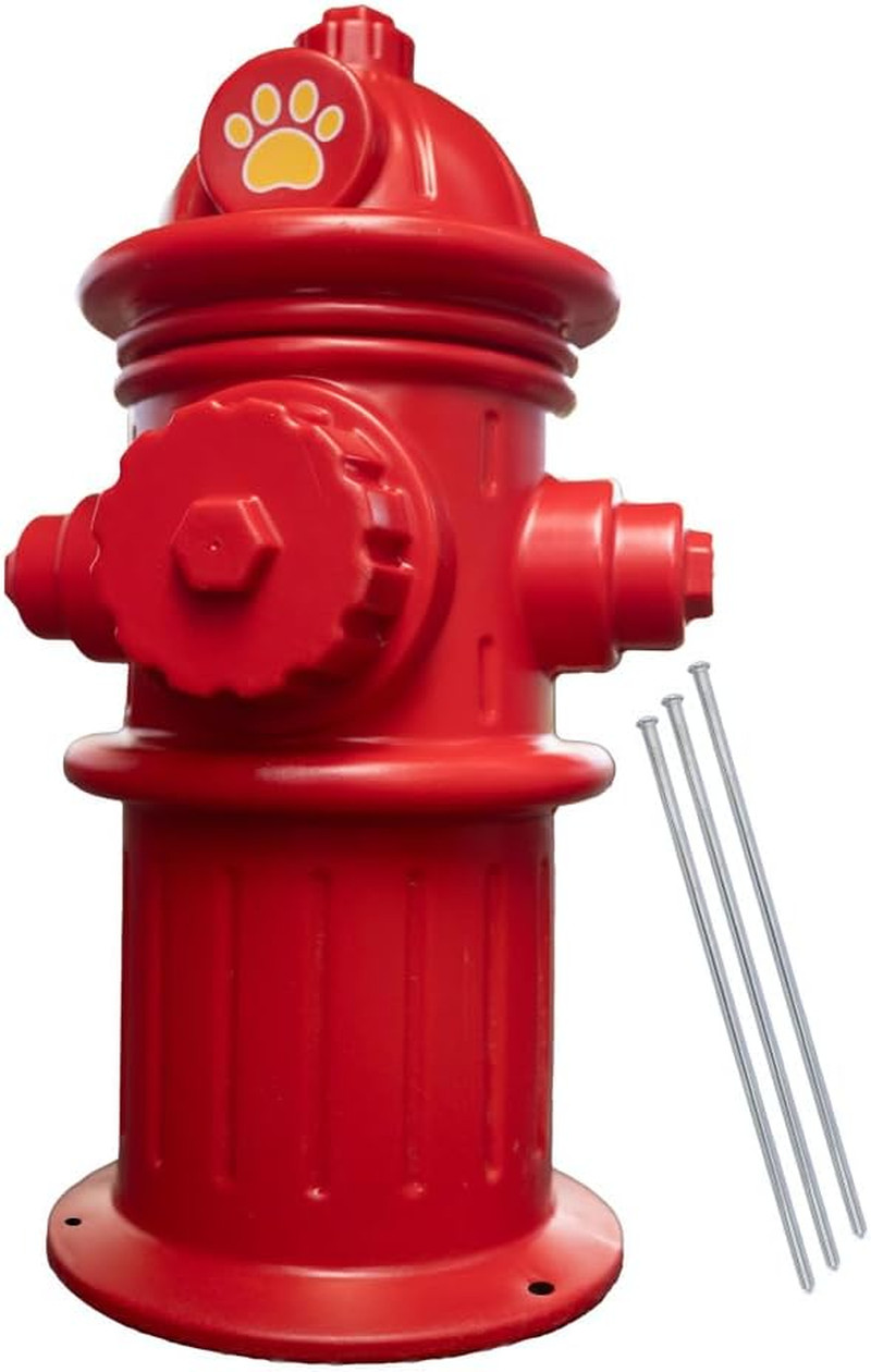 24" Red Plastic Fake Fire Hydrant for Dogs to Pee on | Dog Fire Hydrant Pee Post