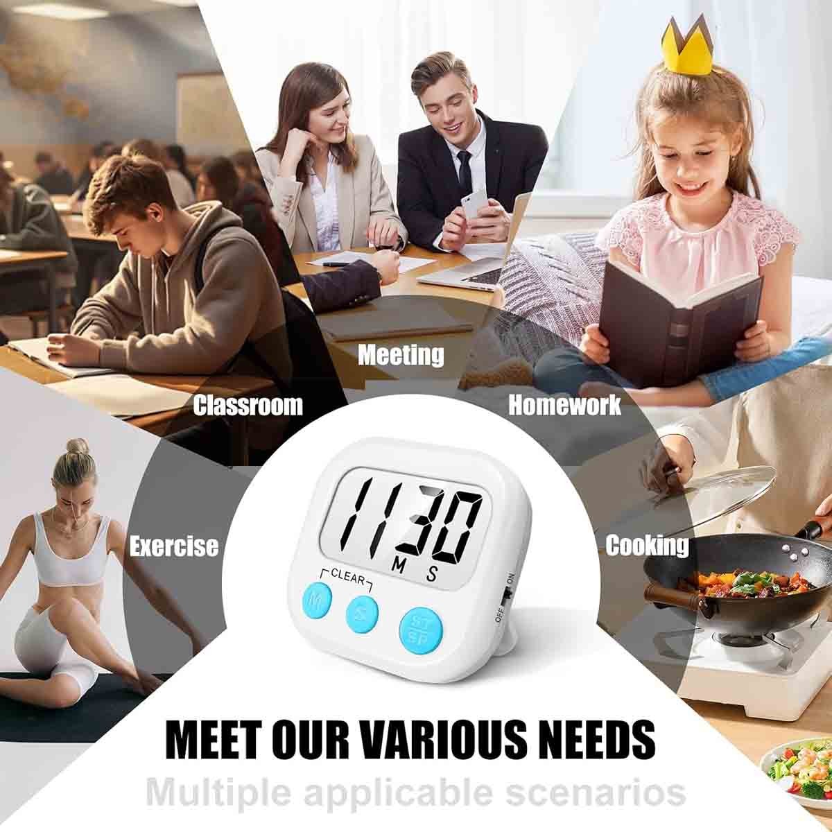 2-pack digital kitchen timers, countdown, stopwatch,classroom timer for teachers