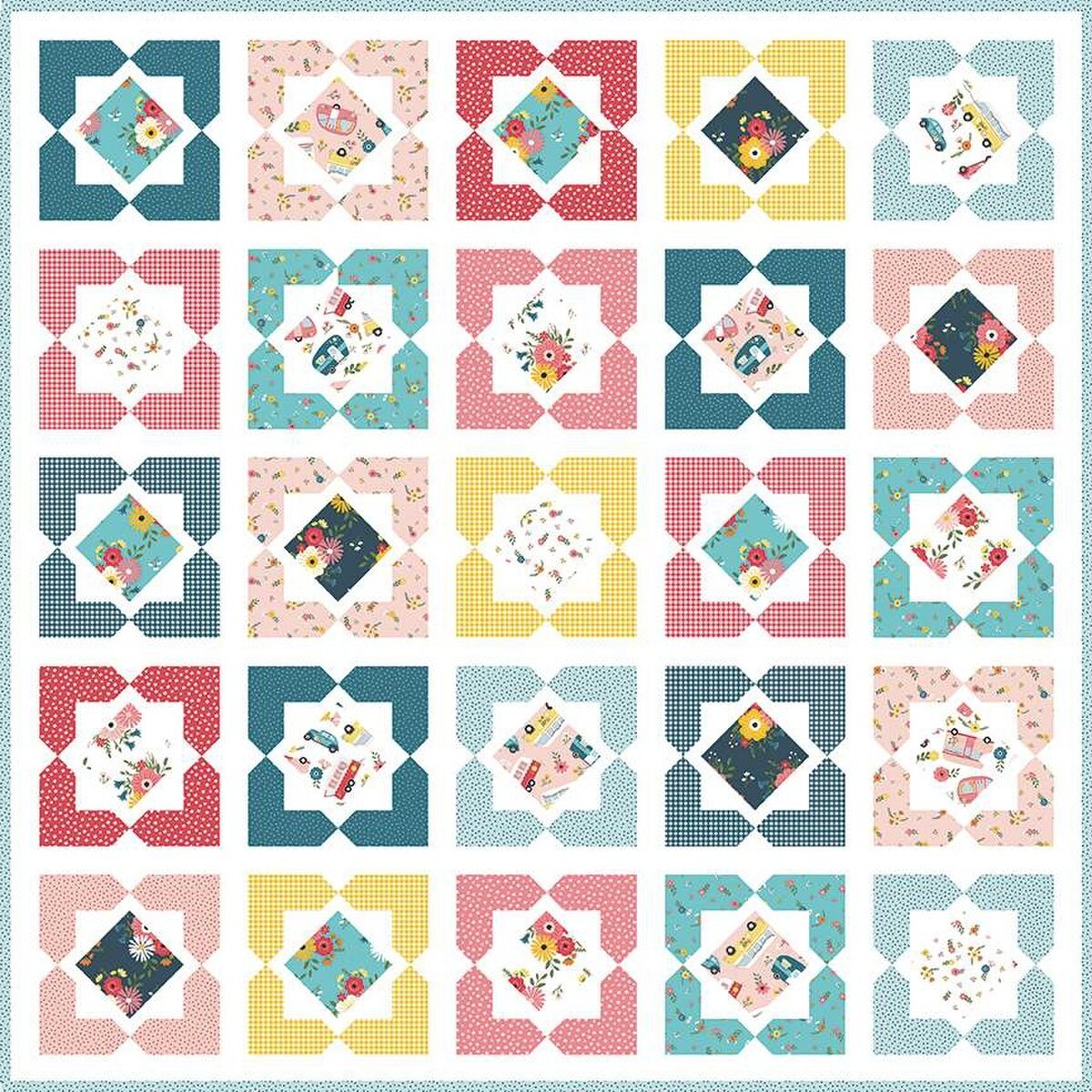 Primrose Cottage Quilts Courtyard Quilt Pattern *P144-COURTYARD*