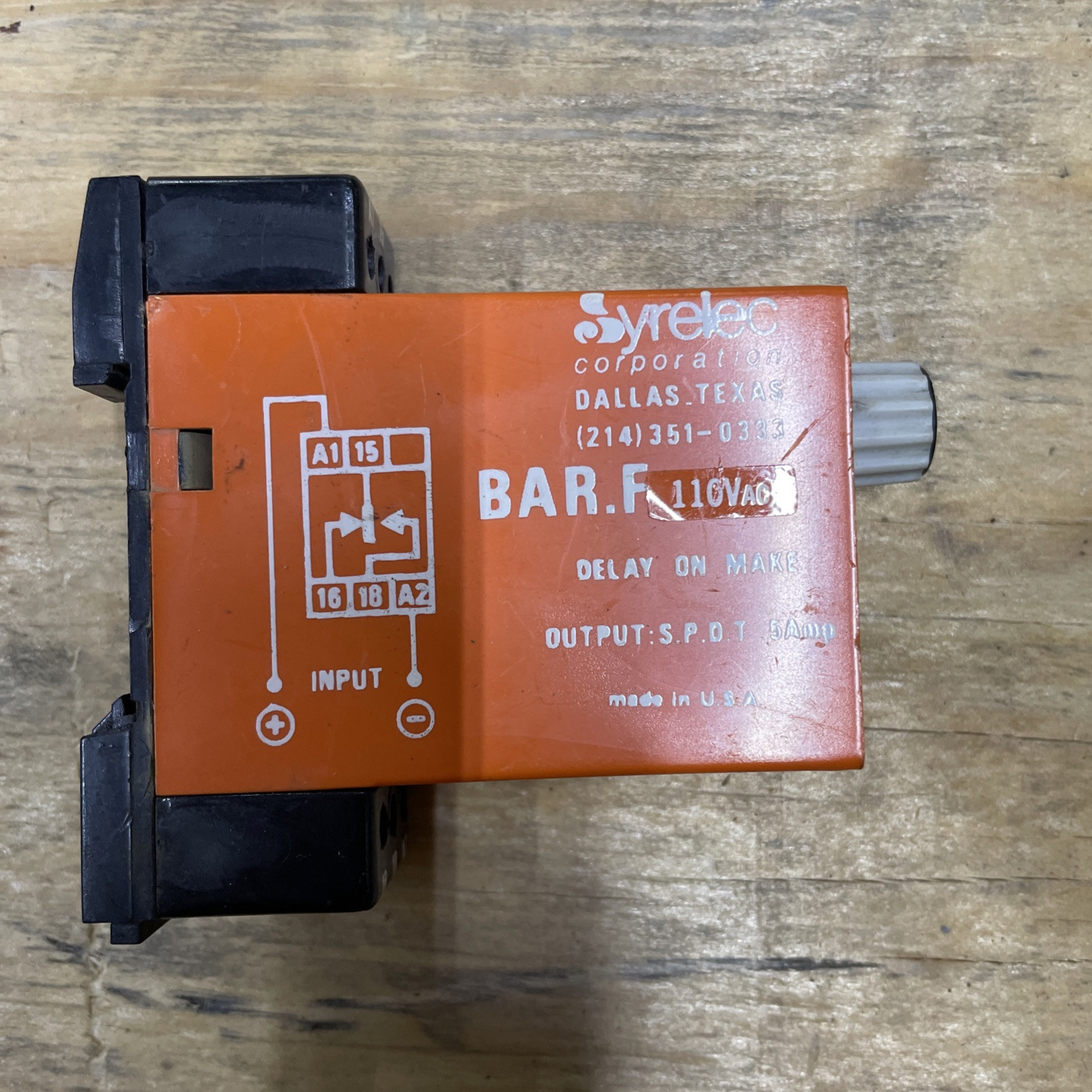 SYRELEC BAR.F .1-10 SECOND TIME DELAY RELAY - FREE SHIPPING