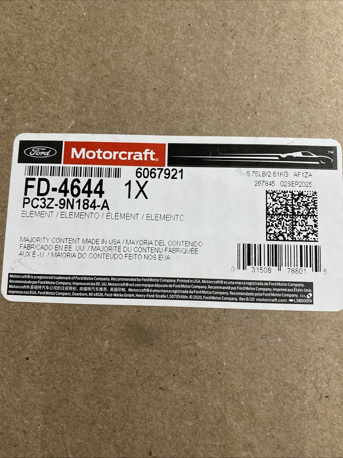 Ford Diesel - Fuel Filter PC3Z-9N184-A  FD4644 New OEM