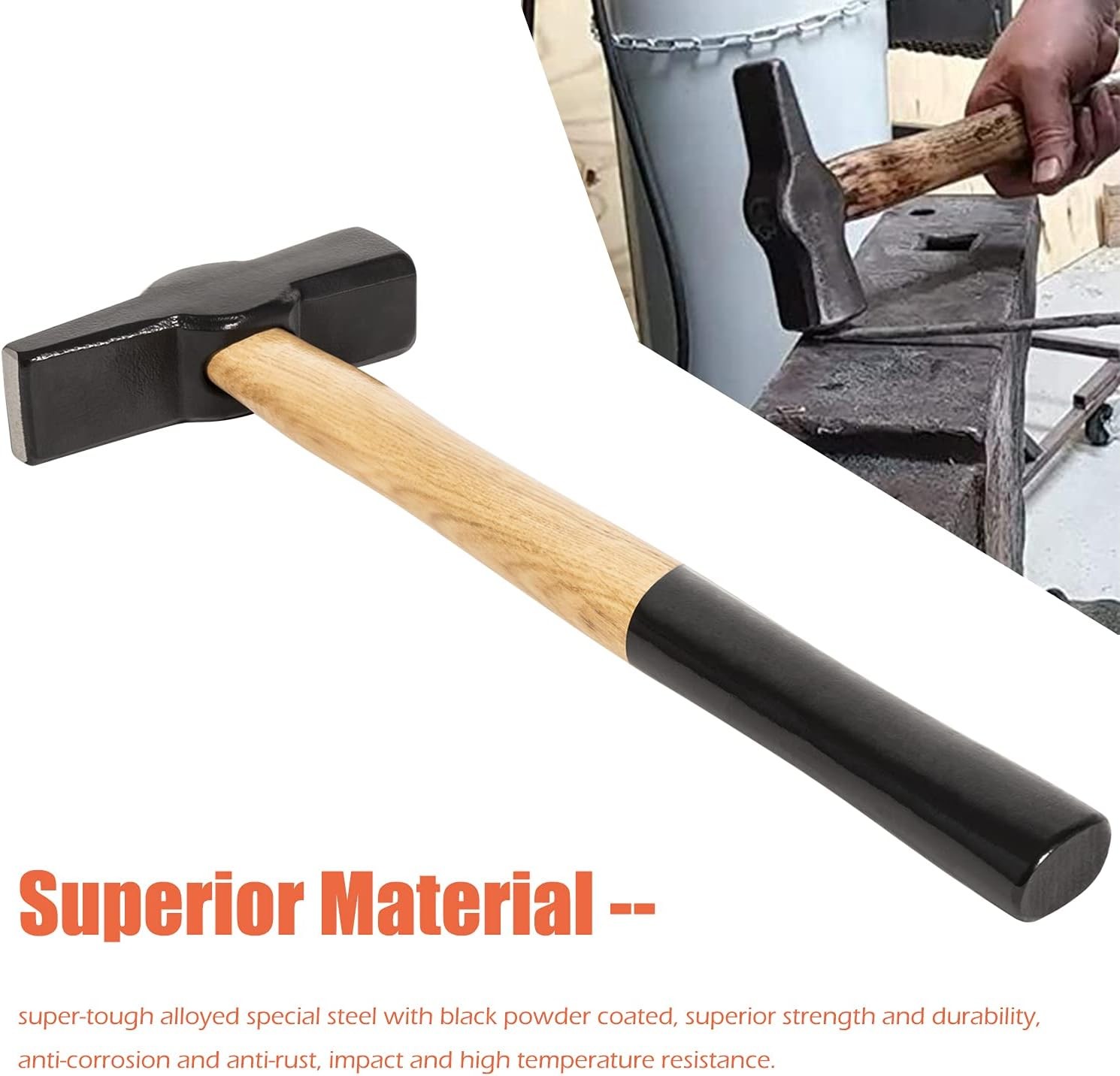 Blacksmiths' handmade Hammer Replace for 0000811-1000 Blacksmith Forging Tool
