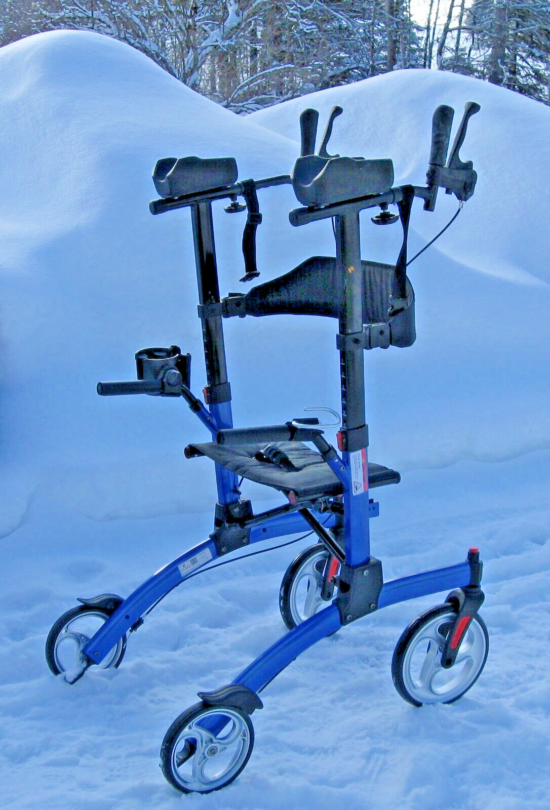 Nova Dragon Fold n’ Go Rise UP Rollator Upright STANDING WALKER Bright BLUE