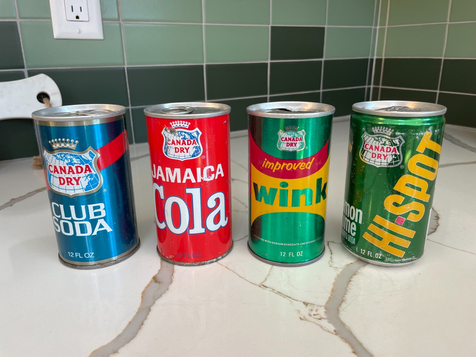 Antique Vintage Steel Cans - Lot of 4 Canada Dry Cans - Wink, Jamaica Cola