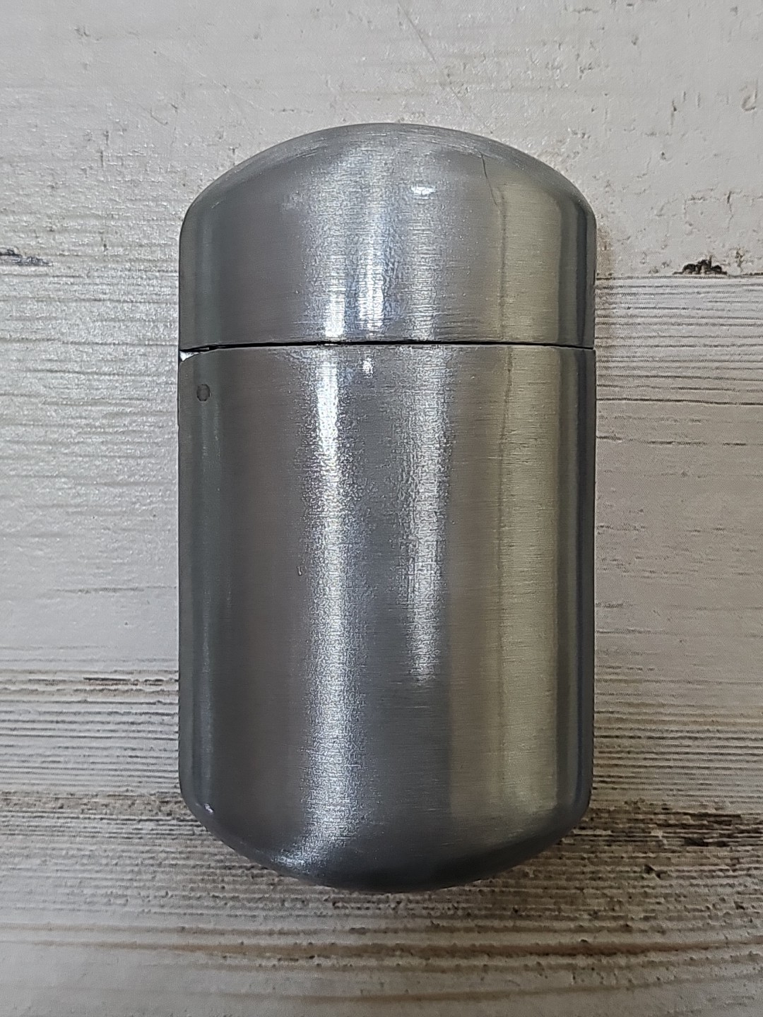 Portable Litter Device PLD Personal Pocket Size Ashtray Butt Can Silver 3" X 2”