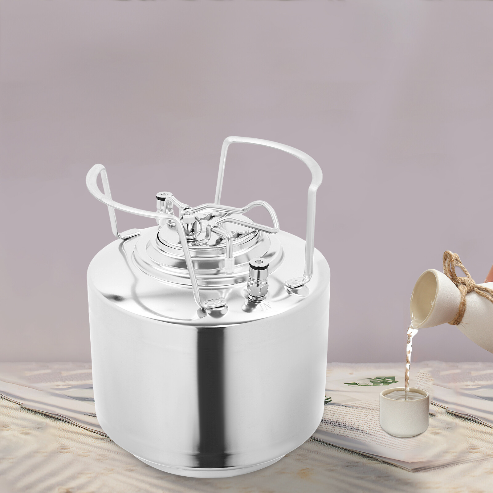 Stainless Steel 1.6 Gallon Mini Ball Lock Keg System For Small Batch HomeBrewing