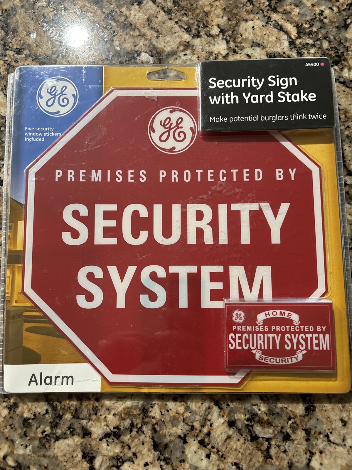 GE Smarthome Security Sign with Yard Stake Window Stickers