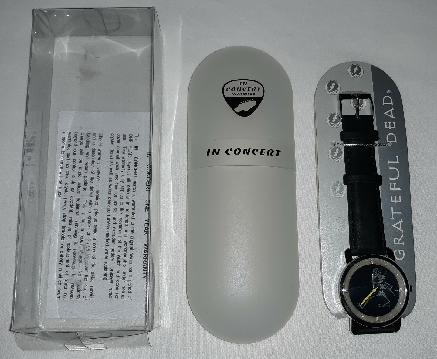Grateful Dead Dancing Skeleton Black 1998 In Concert Wrist Watch - New Old Stock