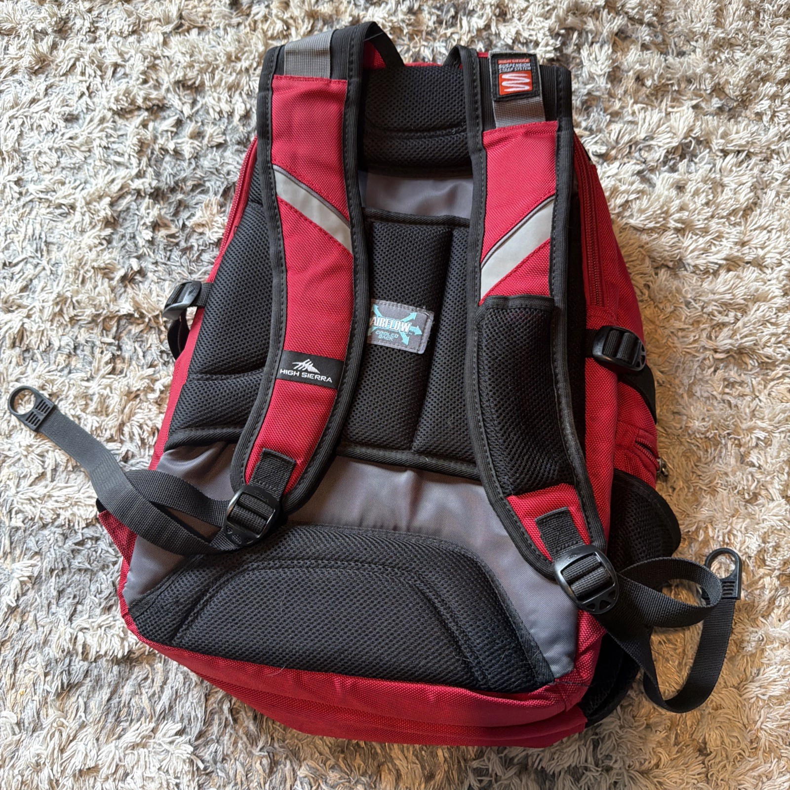 HIGH SIERRA Elite Hiking Backpack Airflow System Gray & Red