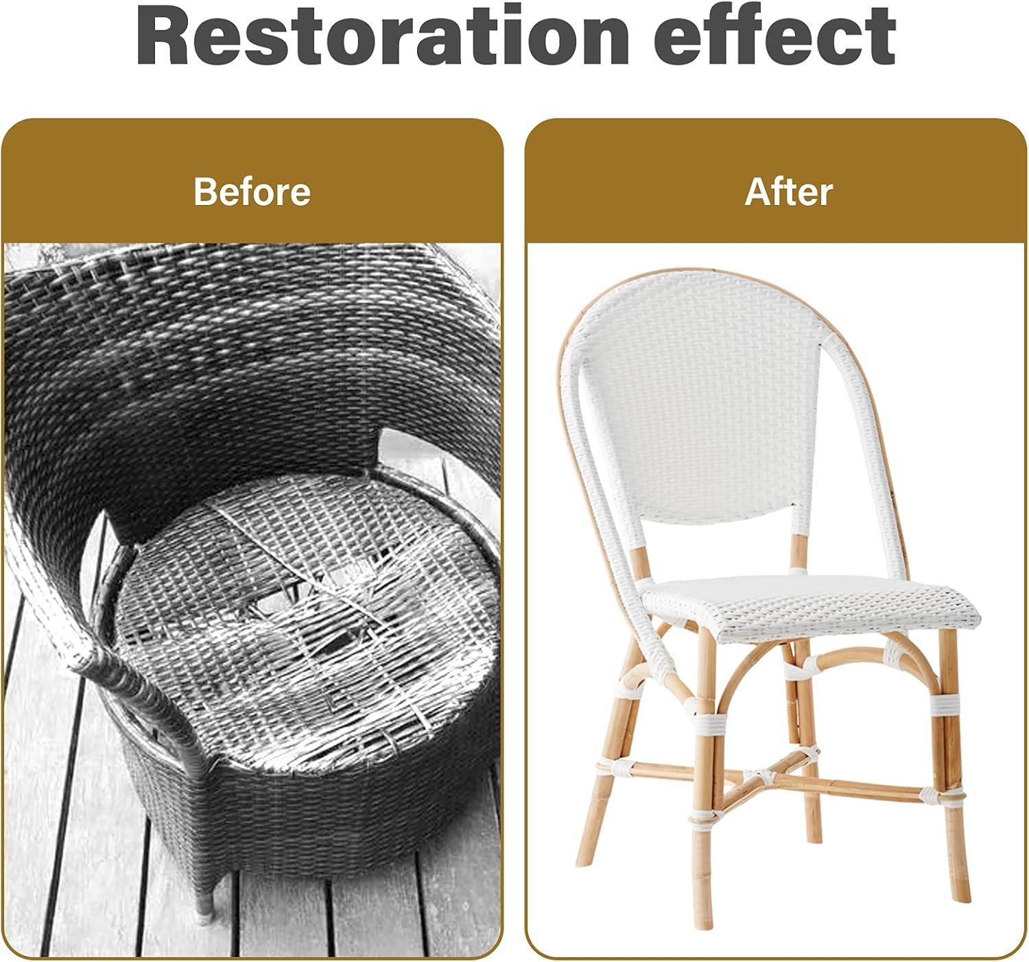 Wicker Repair Material， Flat Synthetic Rattan Weaving Material Plastic Rattan fo