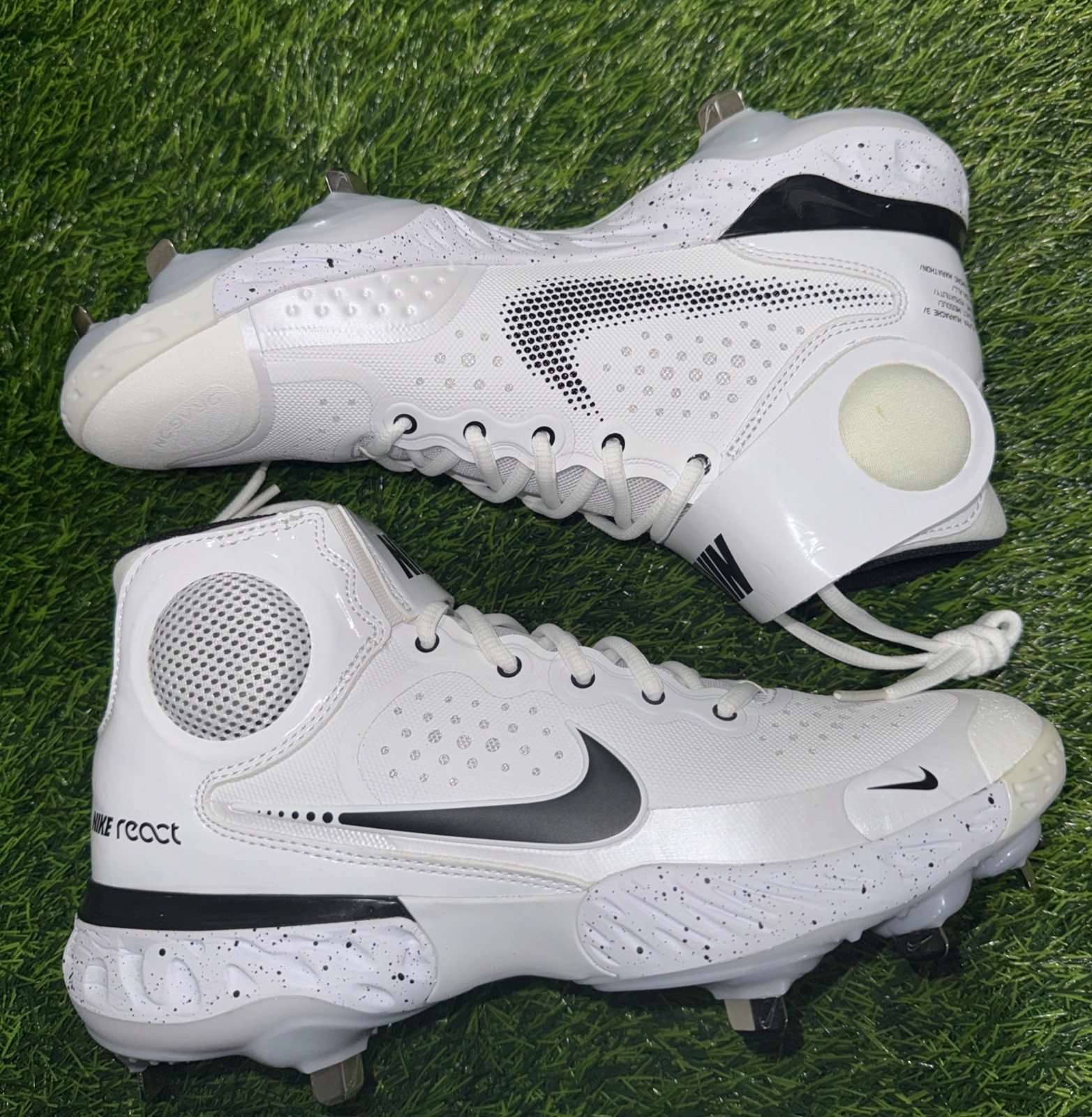 New 8 Nike Alpha Huarache Elite 3 Mid Baseball Cleats White CV3550-105 Men