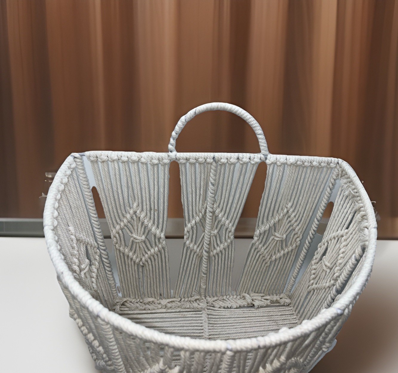 Ashland Macrame & Wire Hanging Basket Organizer EUC