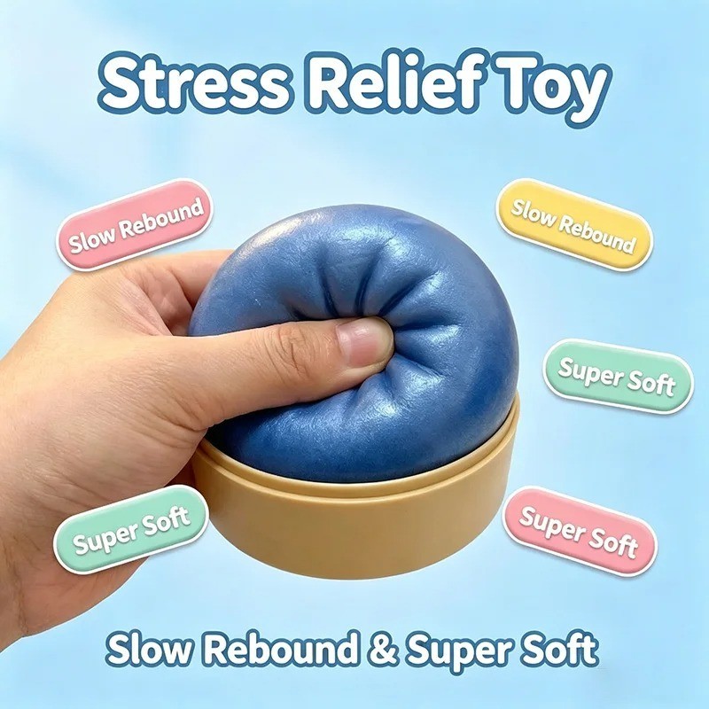 Rainbow Dumpling Squishy Fidget Toy Slow Rebound Squeeze Ball Gift