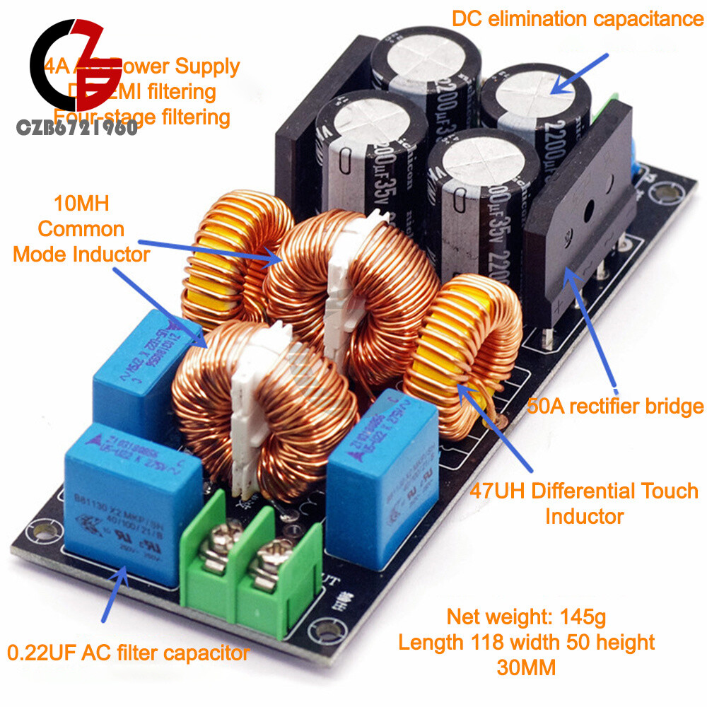 AC110-250V Amplifier Audio Power Filter EMI Filter DC High Current 4A/10A/20A