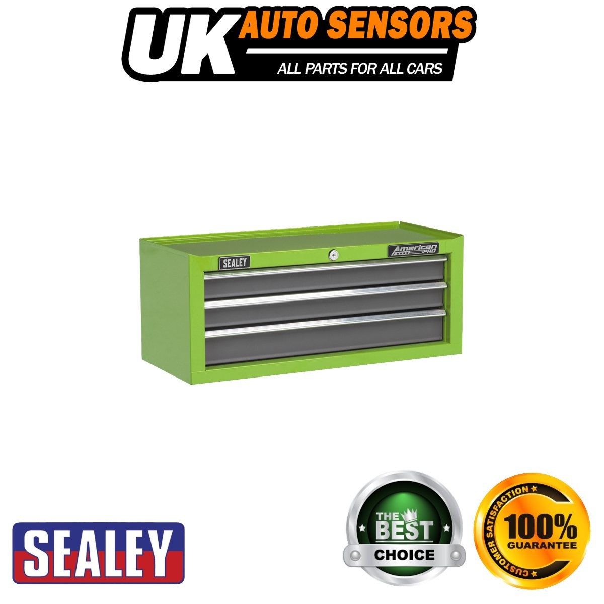 Sealey American PRO� Mid-Box Tool Chest 3 Drawer Green/Grey AP22309BBHV