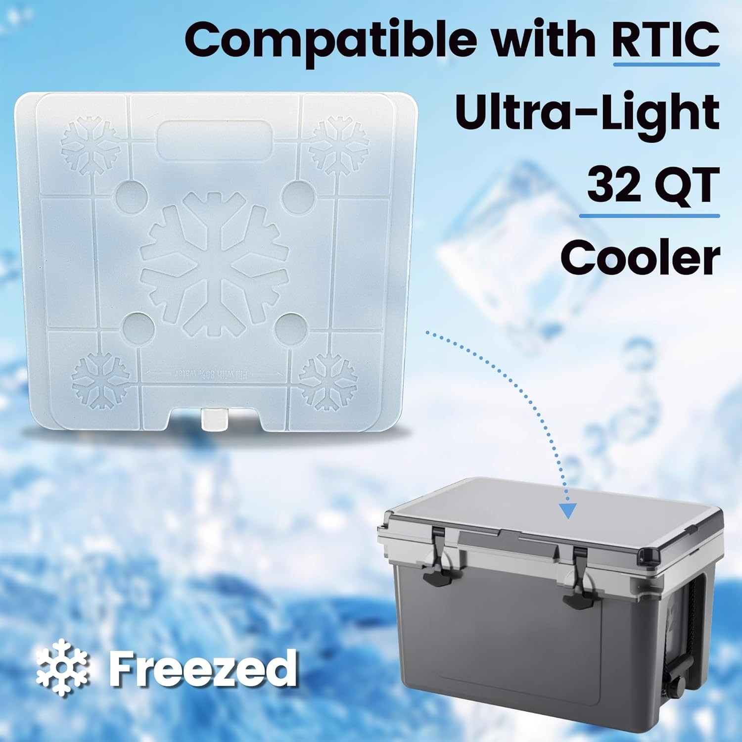 Ice Pack Cooler Divider, Compatible with RTIC Cooler, Freezable Cooler Divide...