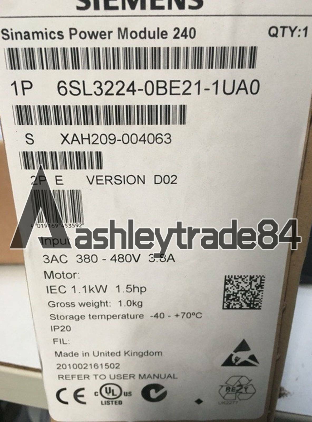 1PC NEW Siemens 6SL3224-0BE21-1UA0 6SL3 224-0BE21-1UA0