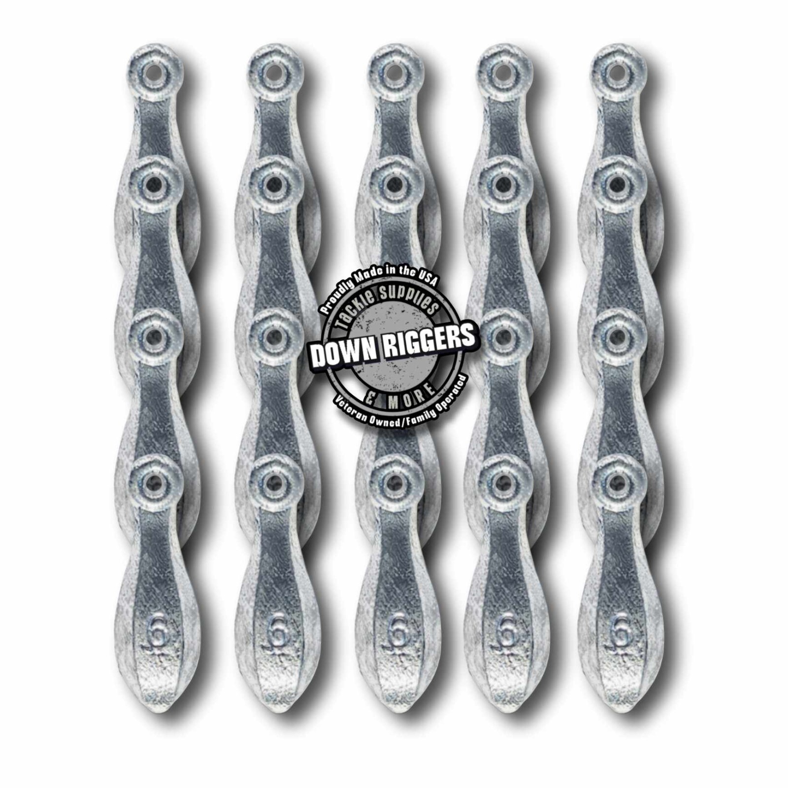6oz Bank Sinker - Select up to 20pk | 7.5lbs  / Handcrafted by Down Riggers LLC